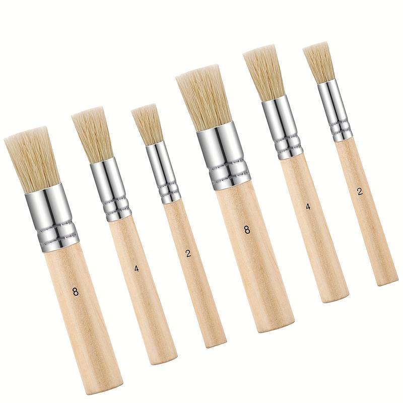 Wooden Bristle Stencil Brushes Set Wooden Handle Stencil - Temu United Arab  Emirates